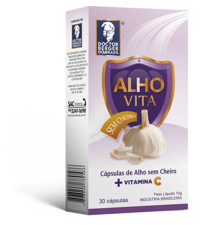 AlhoVita (Alho sem Cheiro) + Vitamina C cx c/30 cápsulas - Doctor Berger